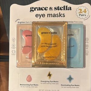 Grace & Stella Eye Masks Trio - Pink, Gold, Blue